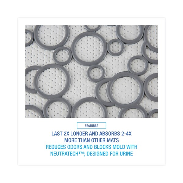 Boardwalk Commode Mat 2.0, Rubber, 22.88 x 22, Gray/White, PK6 - BWKCMGW