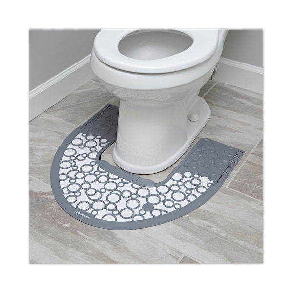 Boardwalk Commode Mat 2.0, Rubber, 22.88 x 22, Gray/White, PK6 - BWKCMGW