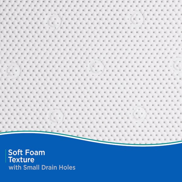 Kenney Mfg Cushioned Foam Spa Tub Mat, 14in W x 49in L, White - KN61263
