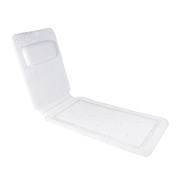 Kenney Mfg Cushioned Foam Spa Tub Mat, 14in W x 49in L, White - KN61263