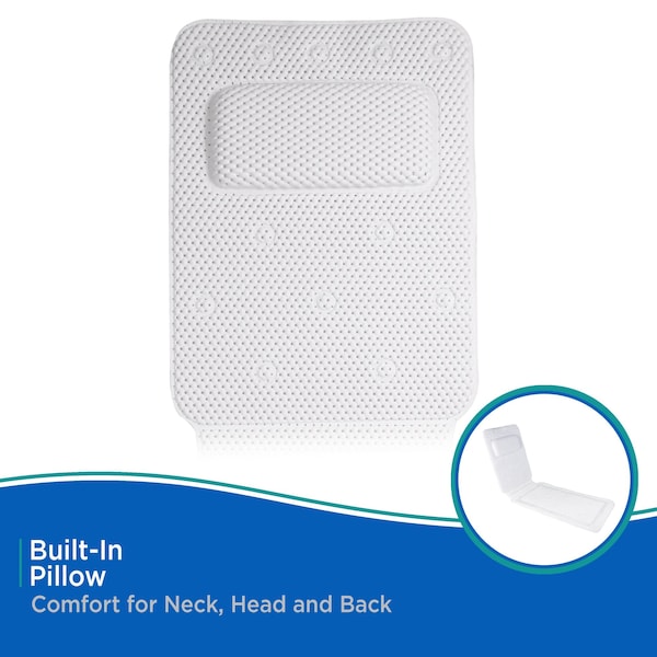 Kenney Mfg Cushioned Foam Spa Tub Mat, 14in W x 49in L, White - KN61263