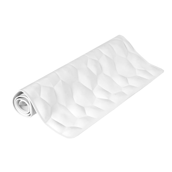 Kenney Mfg Stone Rubber Bath, Shower, and Tub Mat with Suction Cups, White - KN67270
