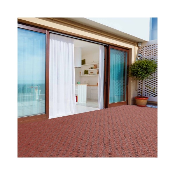 Hastings Home Hastings Home Patio Tiles - Terracotta, Set of 6 - 438042XNK