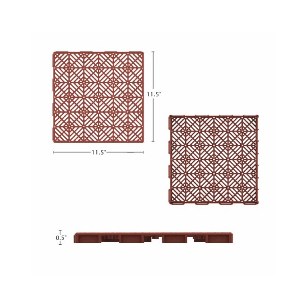 Hastings Home Hastings Home Patio Tiles - Terracotta, Set of 6 - 438042XNK