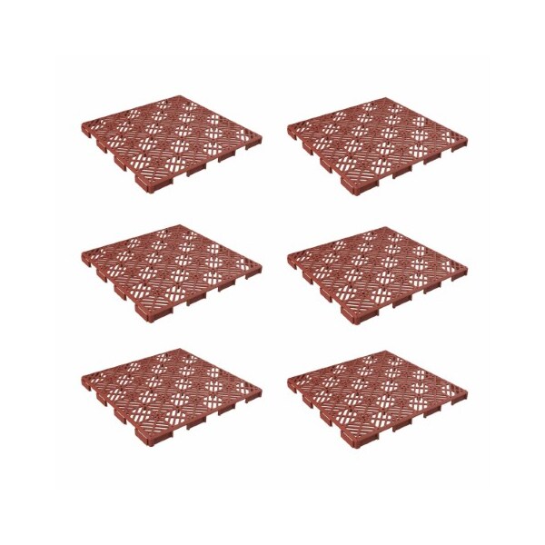 Hastings Home Hastings Home Patio Tiles - Terracotta, Set of 6 - 438042XNK