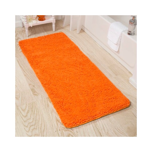 Hastings Home Hastings Home Memory Foam Shag Bath Mat 2-feet by 5-feet - Orange - 983927NEZ