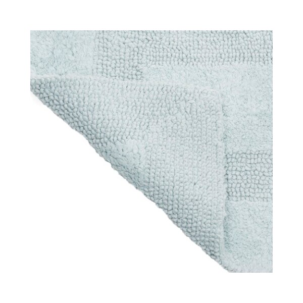 Hastings Home 100-percent Cotton Bathmat 24x60 Long Bathroom Runner, Reversible, Soft, Absorbent, Rug, Seafoam - 133262XMQ