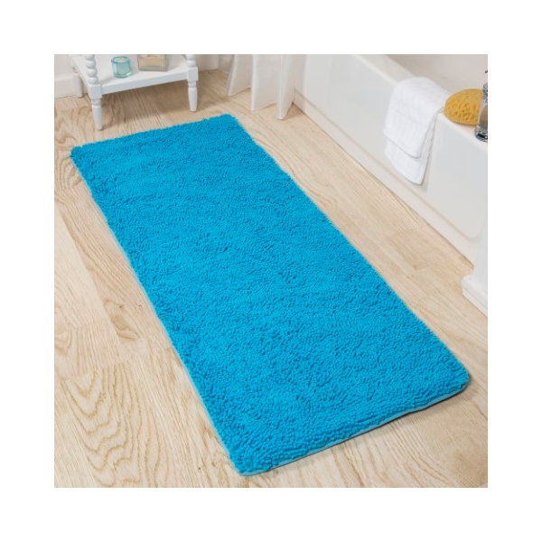 Hastings Home Hastings Home Memory Foam Shag Bath Mat 2-feet by 5-feet - Blue - 811400WUL