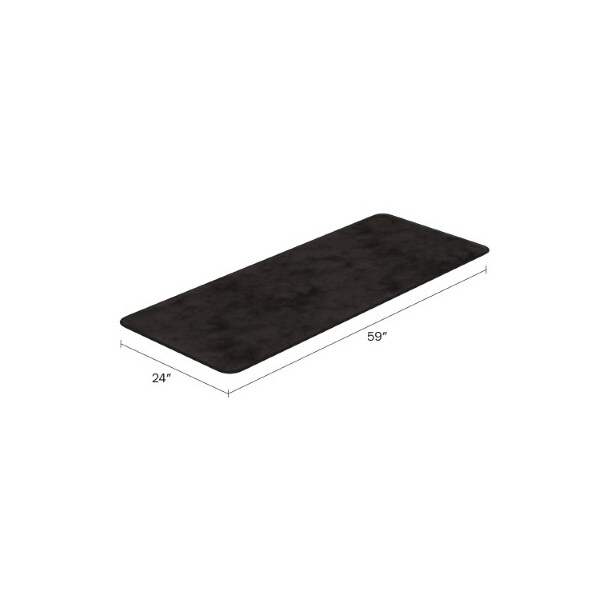 Hastings Home Oversized Bathroom Rug Memory Foam Bath Mat Textured Stripes with Non-Slip Absorbent Runner, Black - 525517ZIC
