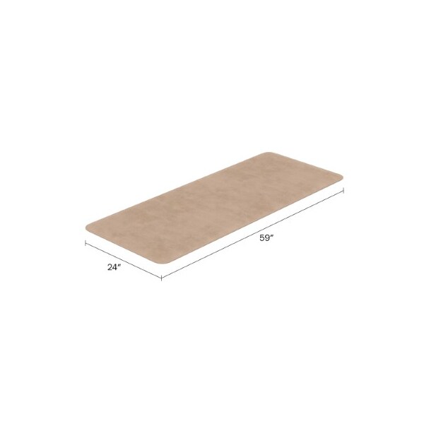 Hastings Home Oversized Bathroom Rug Memory Foam Bath Mat Textured Stripes with Non-Slip Absorbent Runner, Taupe - 682551PGQ