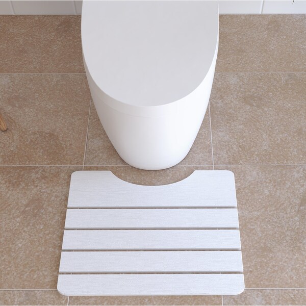 Castello Usa Diatomite Quick-Dry Stone Toilet Contour Mat - White - CB-DTM-W