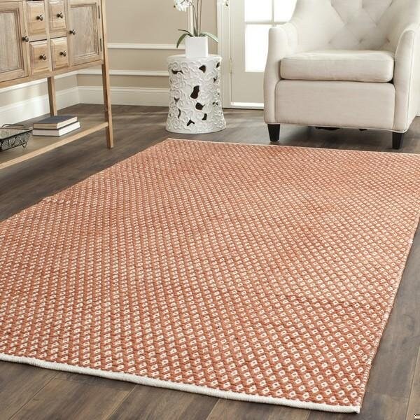 Safavieh 4 x 4 ft. Square Boston Hand Woven Bath Mats- Orange - BOS685C-4SQ