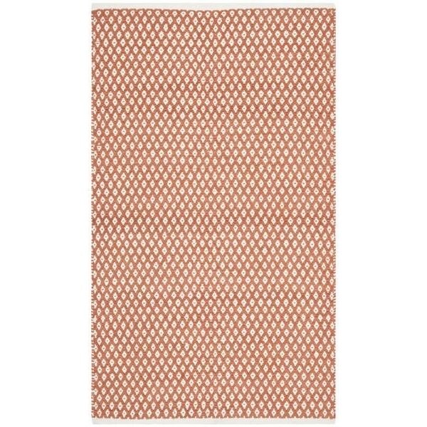 Safavieh 4 x 4 ft. Square Boston Hand Woven Bath Mats- Orange - BOS685C-4SQ