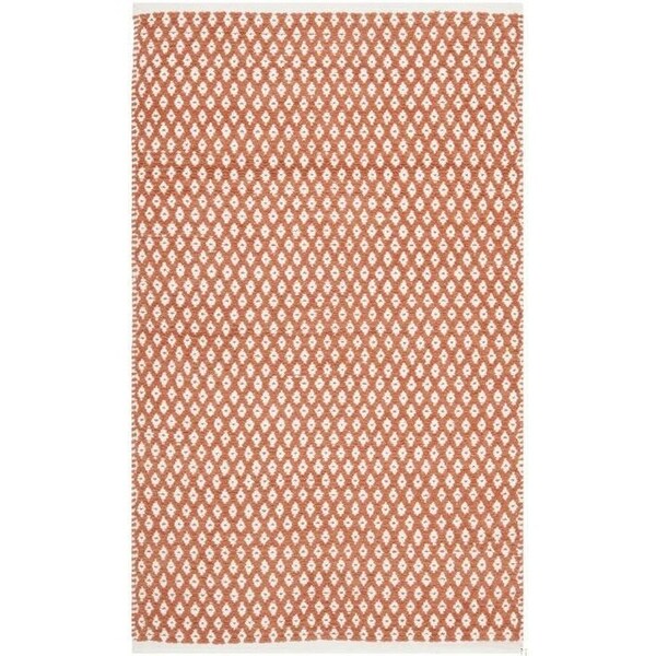Safavieh 4 x 4 ft. Square Boston Hand Woven Bath Mats- Orange - BOS685C-4SQ