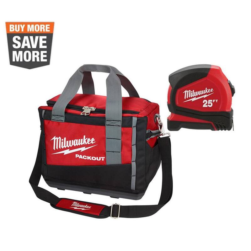 Milwaukee 15 in. PACKOUT Tool Bag/Tote with 25 ft. Compact Tape Measure - 48-22-8321-48-22-6625