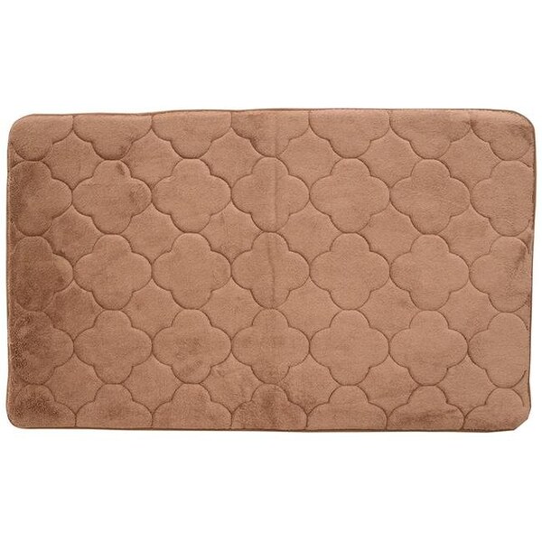 Betterbeds 21 x 34 in. Embroidered Memory Foam Bath Mat - Wood Smoke - BE372852