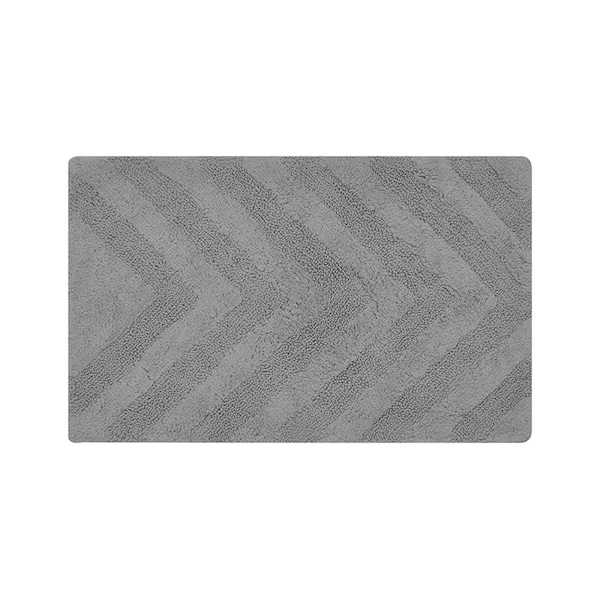 Better Trends Hugo Collection 100% Cotton 21' x 34' Rectangle Bath Rug in Gray - BAHG2134GRY