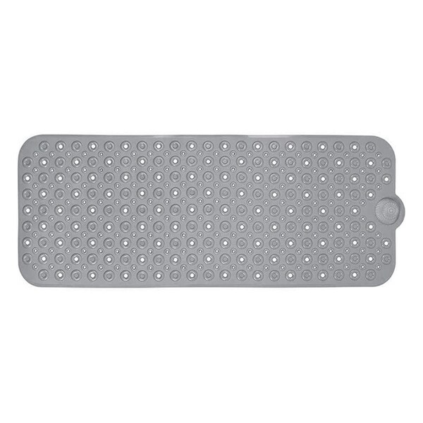 Espectaculo Grey Bath Mat, 40 x 16 Inch Extra Large No-Slip with Drain Holes - ES3276168