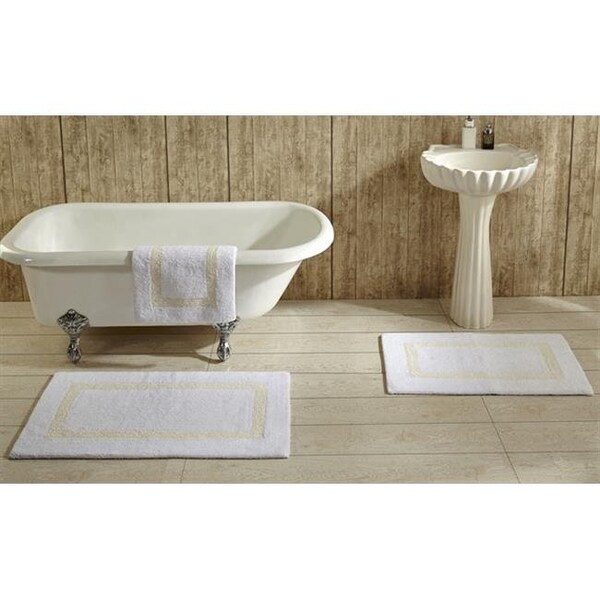 Better Trends Better Trends BAHO2440WHIV Hotel Collection Bathrug; White & Ivory - 24 x 40 in - BAHO2440WHIV
