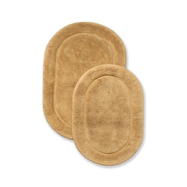 Superior Cotton Oval Bath Rug Set - Toast- 2 Pieces, 2PK - BATHRUG-OV2PC-TO