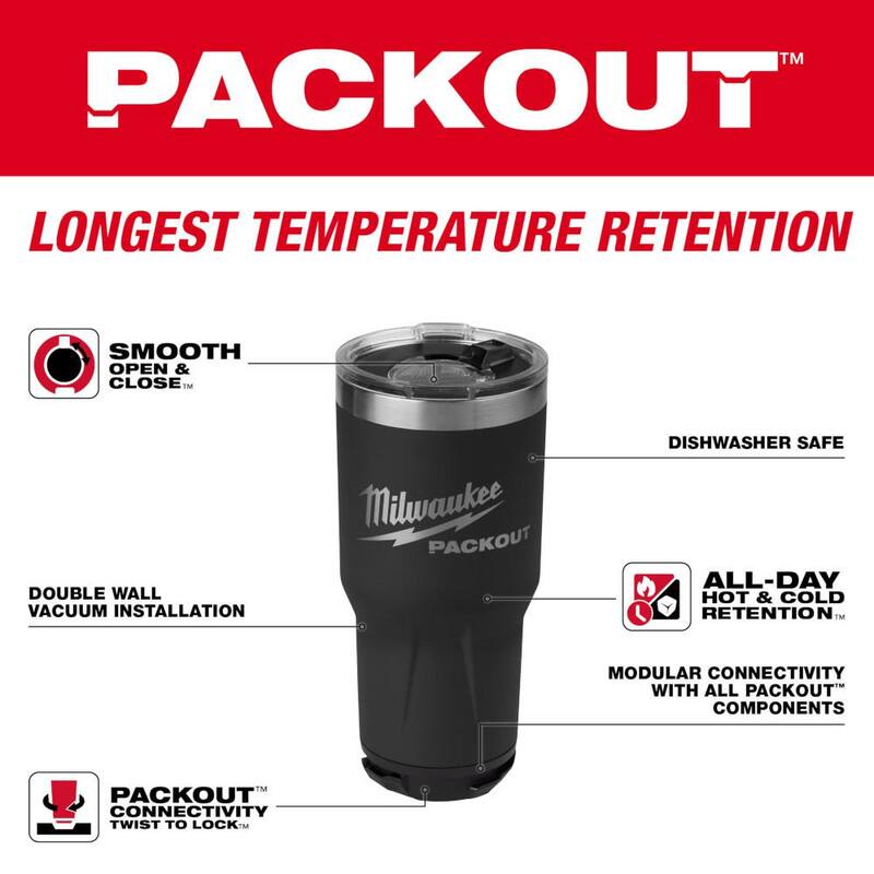 Milwaukee PACKOUT Black 30 oz. Tumbler 2PK - 48-22-8393B-48-22-8393B