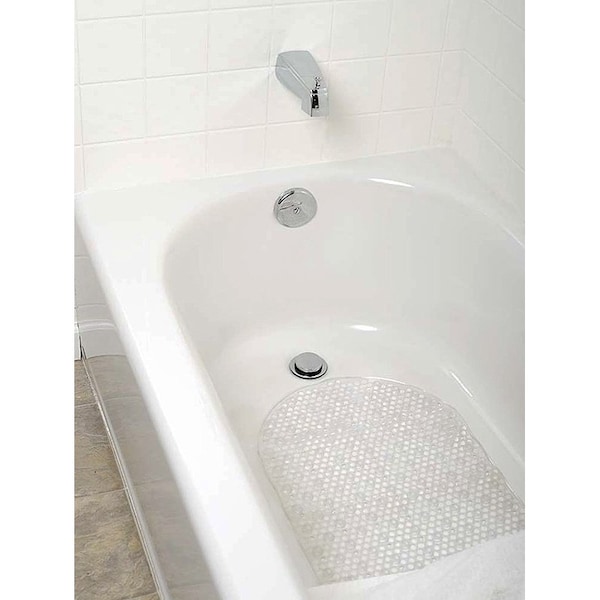 Zenna Home Bath Mat, 27-1/2 in L, 15.7 in W, Vinyl, Clear - 80KK04