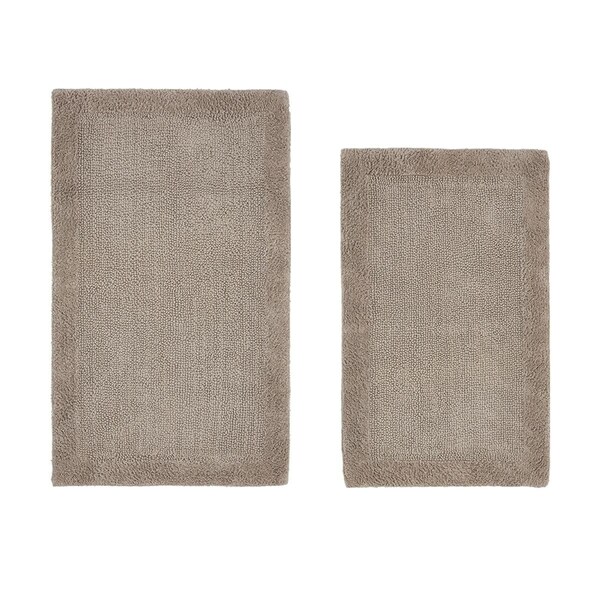 Better Trends Edge Collection 100% Cotton 2 Piece Set 20' x 20', 21' x 34' Bath Rug Set in Sand - BAEG2PC2021SD