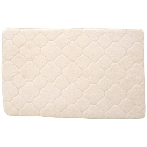 Stephan Roberts Home Stephan Roberts Home 40N-EM4V17-12 24 x 40 in. Embroidered Memory Foam Bath Mat - Angora - 40N-EM4V17-12