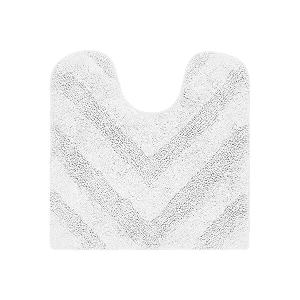 Better Trends Hugo Collection 100% Cotton 20' x 20' Contour Bath Rug in White - BAHG2020WH