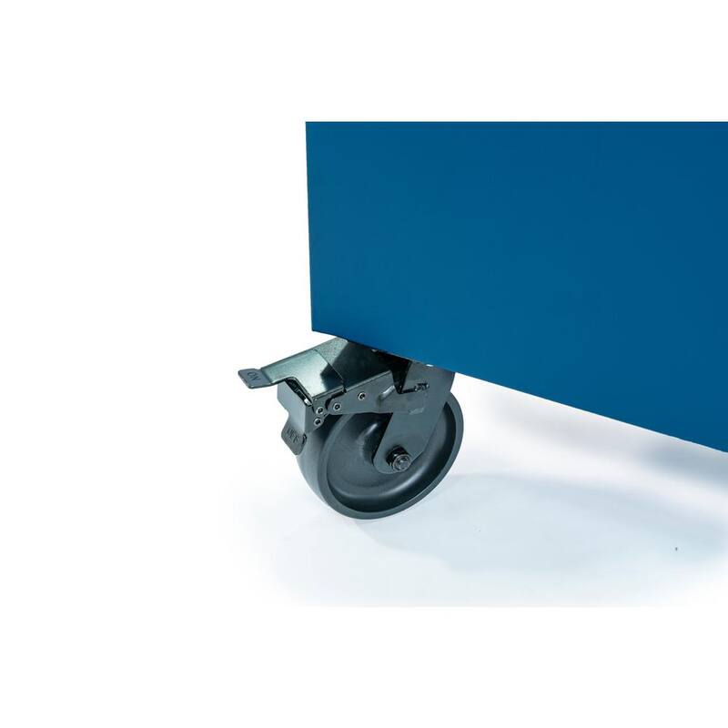 Husky Tool Storage Heavy Duty 84 in. W x 24 in. D Matte Blue Mobile Workbench Cabinet - HOTC8422BL2M