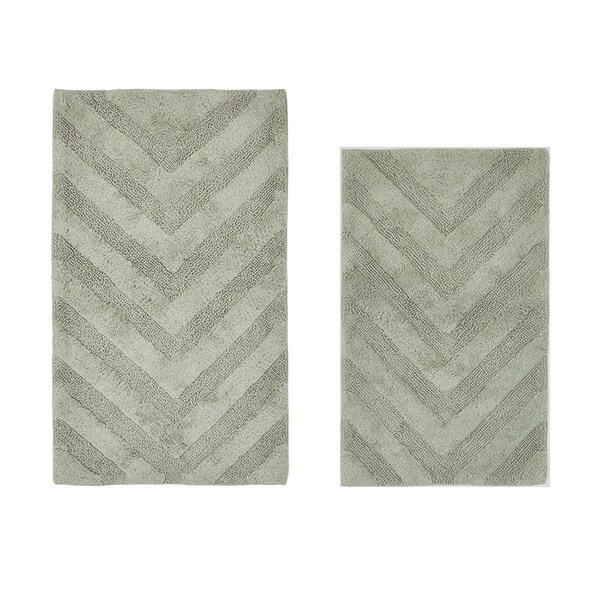Convenience Concepts Hugo Collection 100% Cotton 2 Piece Set 21' x 34', 24' x 40' Bath Rug Set in Sage - HI3143203