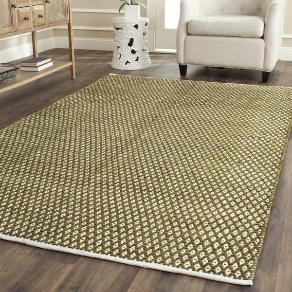 Safavieh 2 ft.-3 in. x 7 ft. Runner Boston Hand Woven Bath Mats- Olive - BOS685B-27