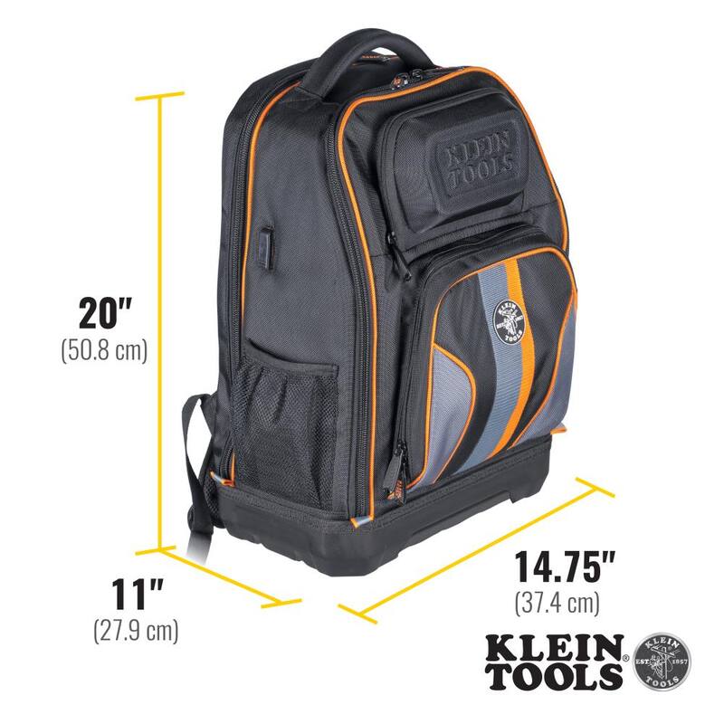 Klein Tools Tradesman Pro 20 in. XL Tech Tool Bag Backpack, 28 Pockets - 62805BPTECH