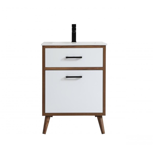 Convenience Concepts 24 in. Bathroom Vanity in Matte White - 24 x 33.46 x 18.11 in. - HI2222655