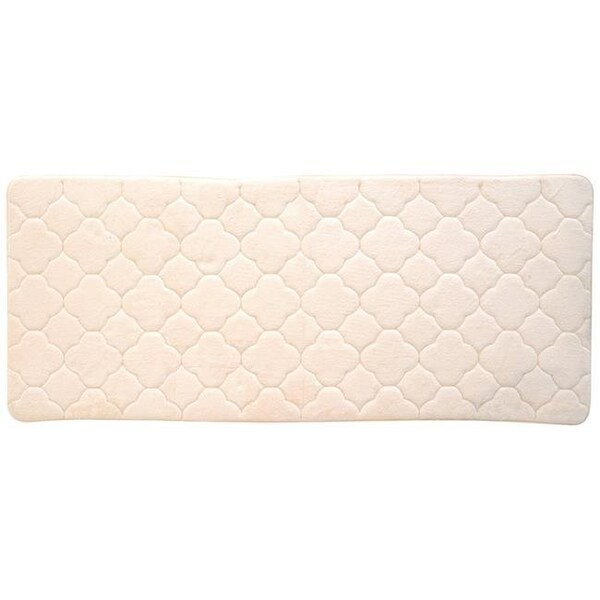 Stephan Roberts Home Stephan Roberts Home 60N-EM4V17-12 24 x 60 in. Embroidered Memory Foam Bath Mat - Angora - 60N-EM4V17-12