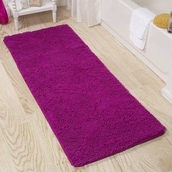 Bedford Home Memory Foam Shag Bath Mat, 2 ft. by 5 ft. - Pink - 67A-99117