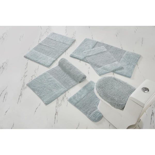 Better Trends Edge Collection 100% Cotton 20' x 20' Contour Bath Rug in Blue - BAEG2020BL