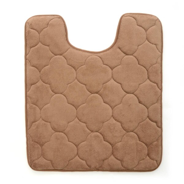 Betterbeds 21 x 24 in Embroidered Memory Foam Contoured Bath Mat Wood Smoke - BE366200