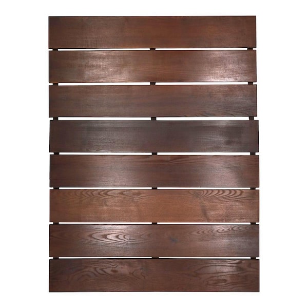 Roll Floor RV Mat 42 in. x 32 in. Non-Slip Thermo-Treated Wood Deck Tile in Brown 1-Each - 11111