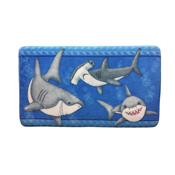 Borders Unlimited Borders Unlimited 90016 Fish N Sharks Bathroom Mat - 90016