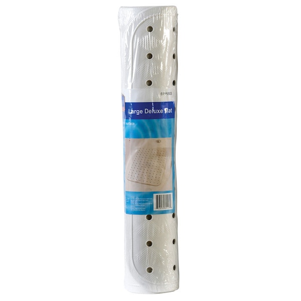 Living Accents Living Accents 31-1/2 in. L X 15 in. W White Vinyl Bath Mat Latex Free - MB3206-WHITE