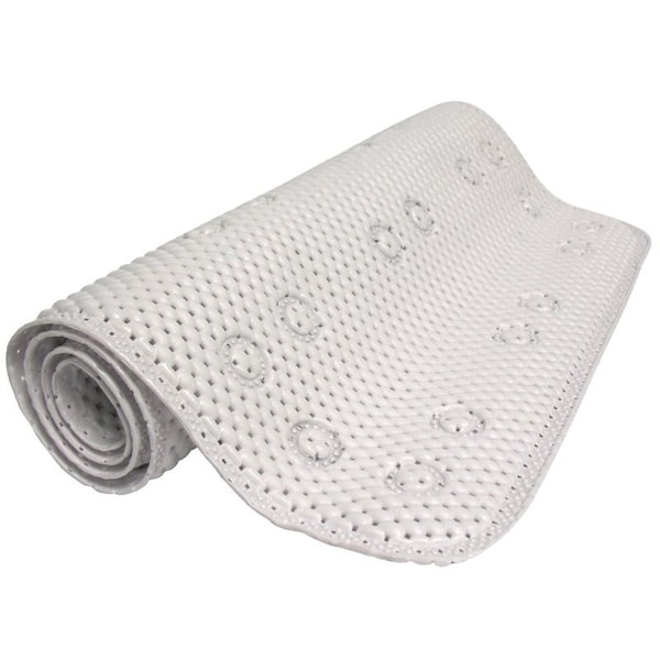 Zenna Home Foam Shower Mat, 36 in L, 17 in W, PVC, White - 79WW04