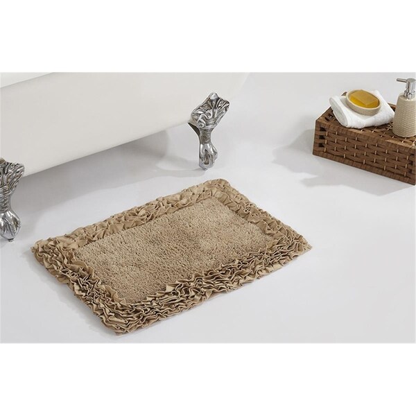 Better Trends Shaggy Border Collection 100% Cotton 17' x 24' Rectangle Bath Rug in Beige - BARR1724BE