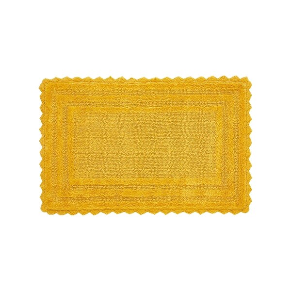 Better Trends Lilly Crochet Collection 100% Cotton 24' x 40' Rectangle Bath Rug in Yellow - BALIL2440YE