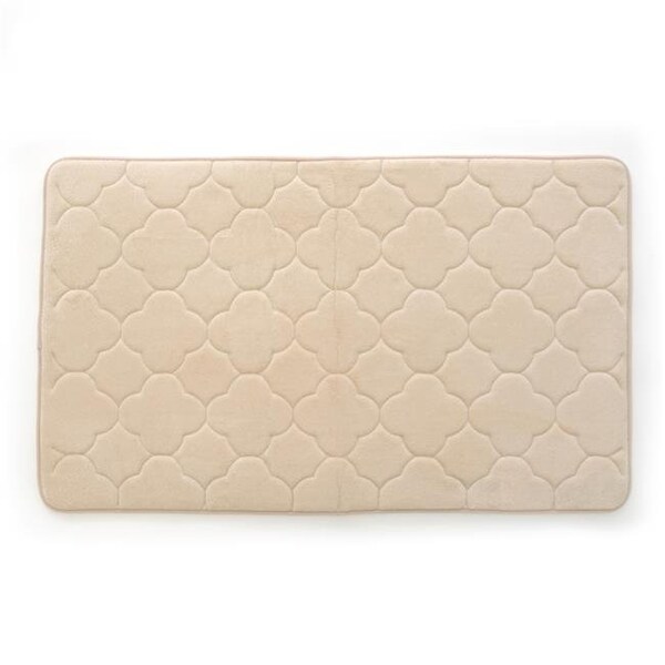Betterbeds 17 x 24 in. Embroidered Memory Foam Bath Mat; Tapioca - BE372838