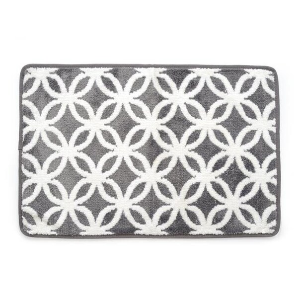Betterbeds 20 x 39 in. Ultra Plush Opus Knitted Cut Pile Polyester Bath Mat - Gray - BE372219