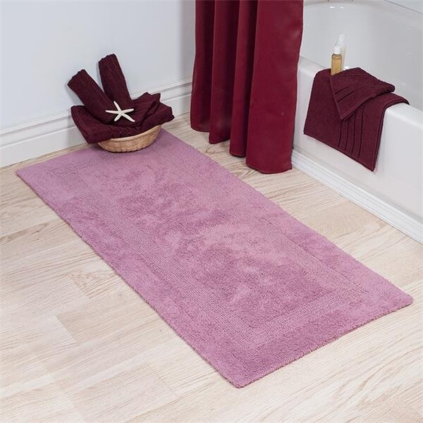 Lavish Home Lavish Home 67-0019-R 24 x 60 in. Plus 100 Percent Cotton Bathroom Runner; Rose - 67-0019-R