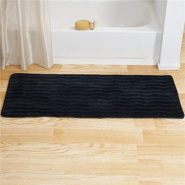Bedford Home Bedford Home 67A-01530 Microfiber Memory Foam Bath Mat - Black - 67A-01530