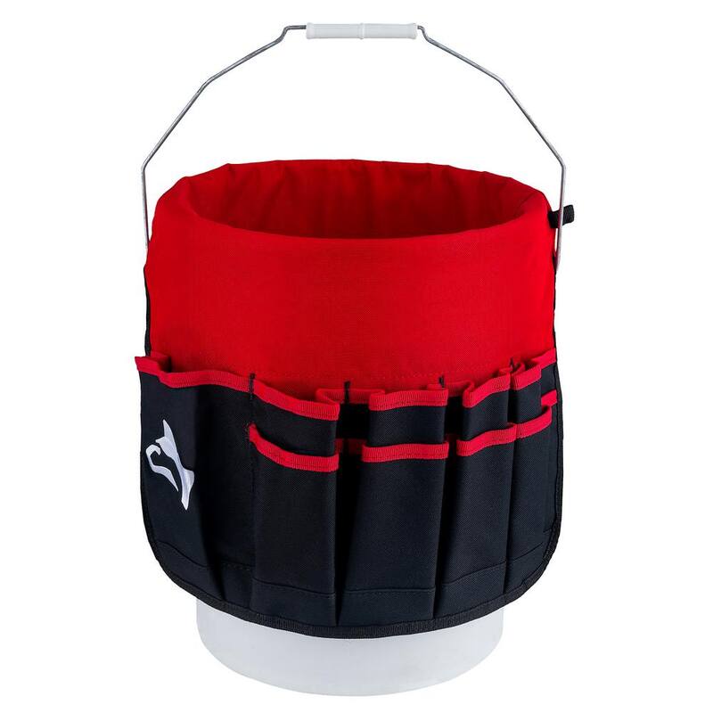 Husky 12 in. 30 Pocket Heavy Duty Bucket Jockey 5 Gallon In-Bucket Storage Tool Bag - HD10030-TH