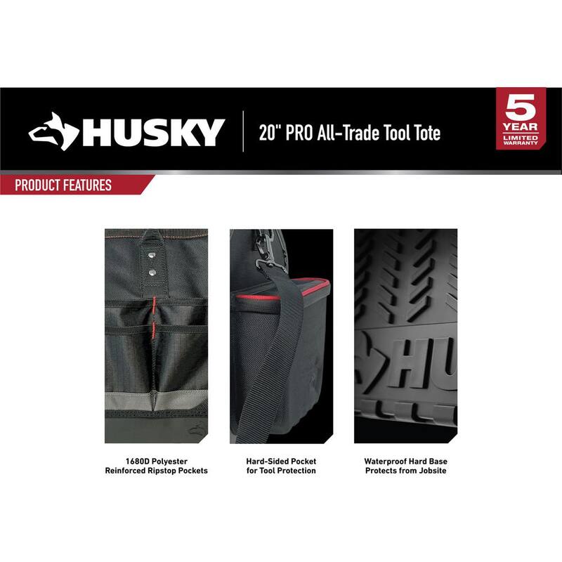 Husky Heavy-Duty 20 in. PRO All-Trade Tool Tote - H-2220